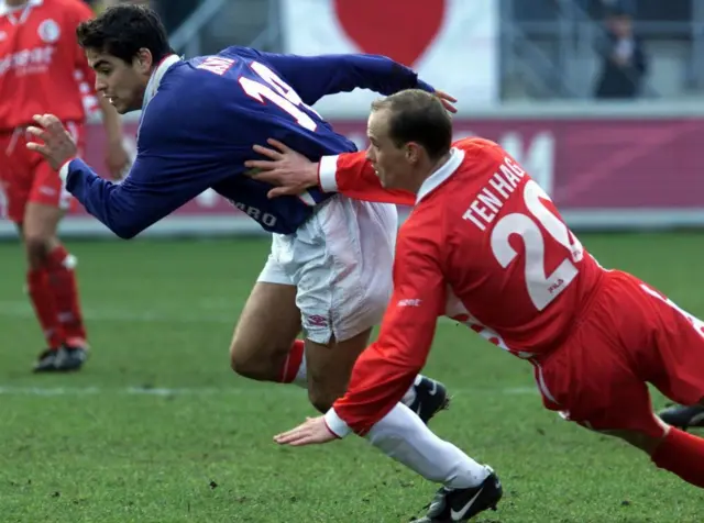 Erik ten Hag in action for Twente