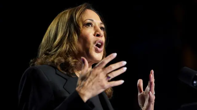 Democratic presidential nominee and U.S. Vice President Kamala Harris holds a campaign event in Pittsburgh