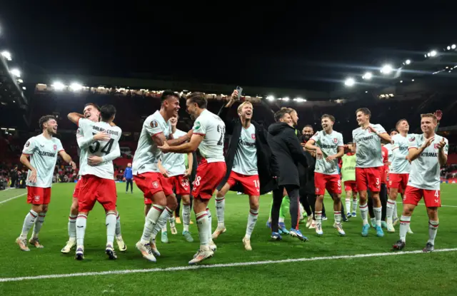 Players of FC Twente celebrate