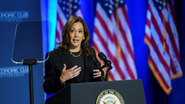 Democratic presidential nominee and U.S. Vice President Kamala Harris holds a campaign event in Pittsburgh