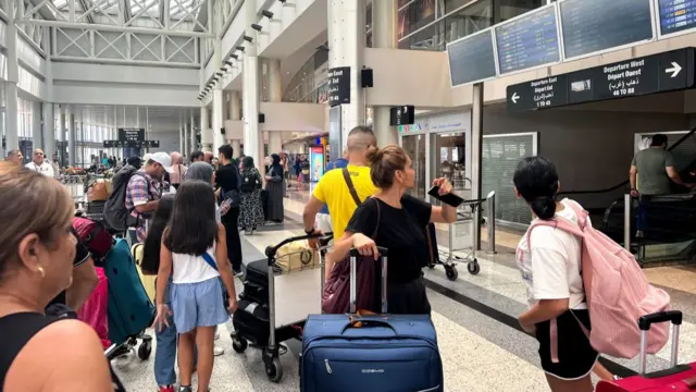 Passengers at Beirut airport. File photo