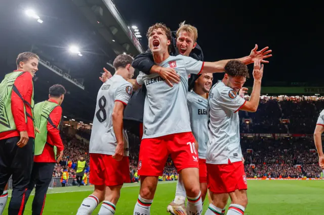 Twente celebrate a goal