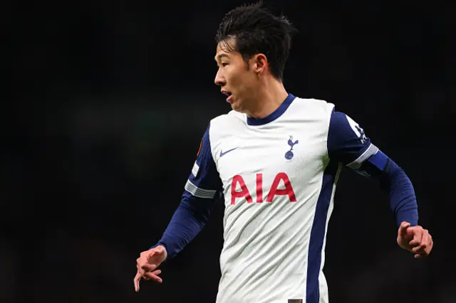 Son Heung-Min of Tottenham Hotspur looks on