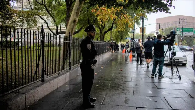 Police guard City Hall in New York