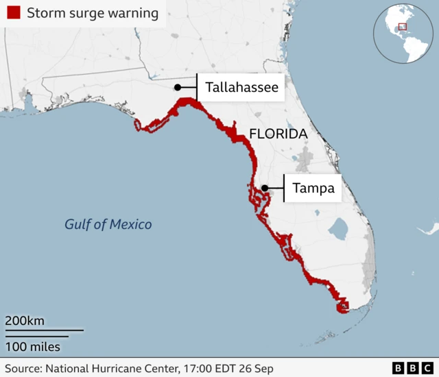 Storm surges are expected across the Florida Big Bend