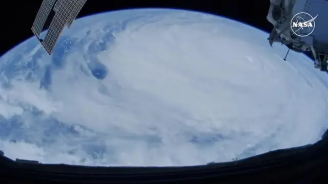 View of hurricane from space