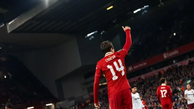 Federico Chiesa of Liverpool during the Carabao Cup Third Round match between Liverpool and West Ham United at Anfield on September 25, 2024 in Liverpool, England.