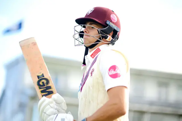 Archie Vaughan waiting to bat