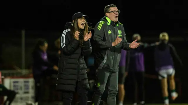 Head coach Elena Sadiku and assistant David Healy