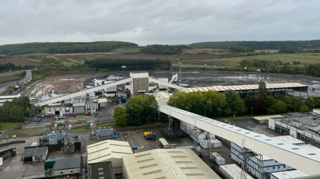 Coal stores at the power station