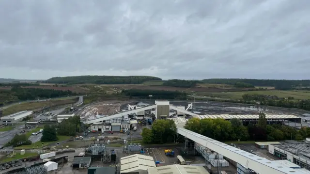 Coal stores at the power station