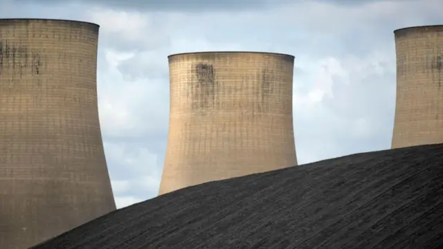 A coal stockpile waits to be used a coal stockpile at Ratcliffe Power Station on 4 July 2023