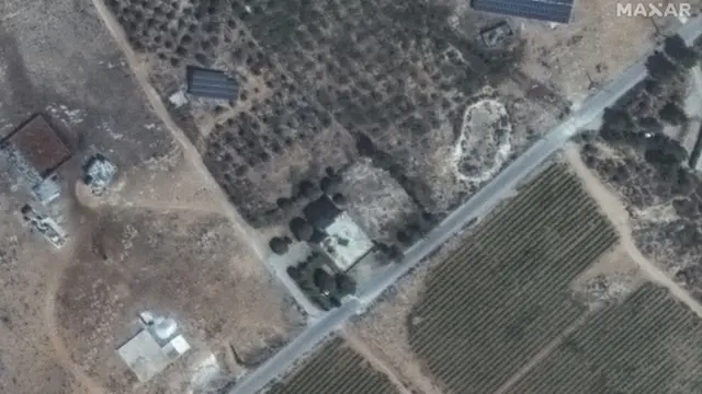 Satellite image of buildings before the strikes