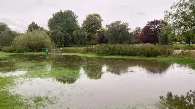 Water on St Nicholas Park in Warwick