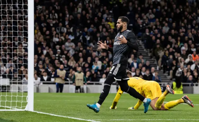 Juninho is frustrated after missing a chance against Tottenham