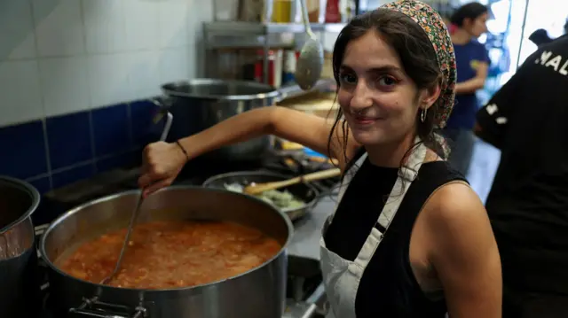 Chef May Ayash prepares meals for displaced people in Beirut