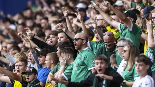 Plymouth Argyle fans sing at Home Park