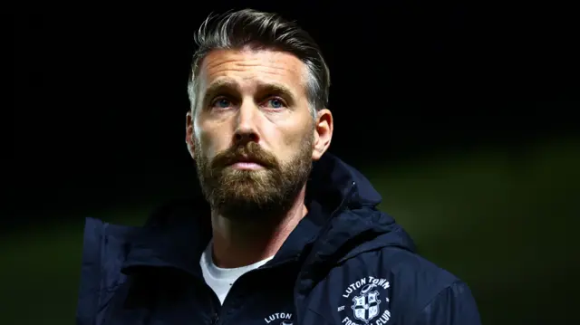 Luton Town manager Rob Edwards looks on at Home Park