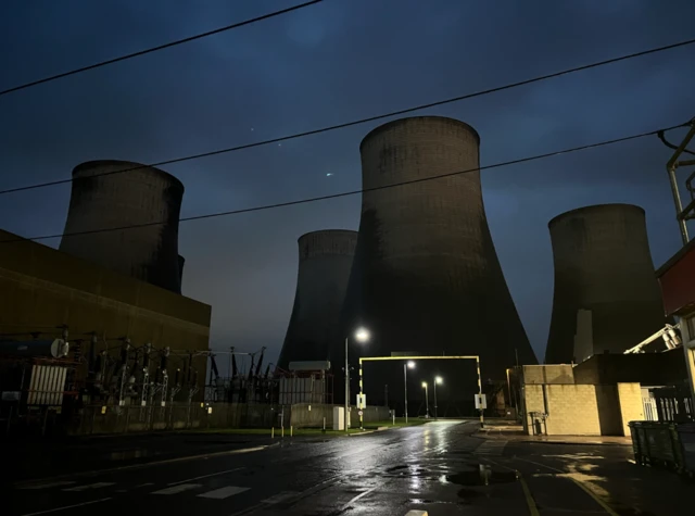 Ratcliffe Power Station at night