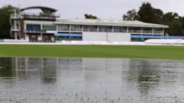 Wet outfield at Leicestershire