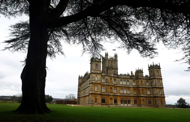 A general view of Highclere Castle, the stately home known around the world as the venue for "Downton Abbey", in Highclere, Britain,