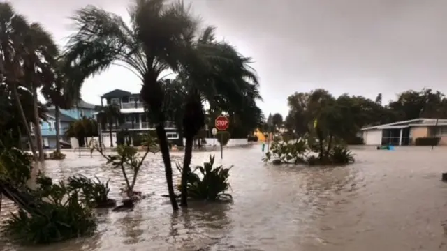 Flooded streets in Holmes Beach