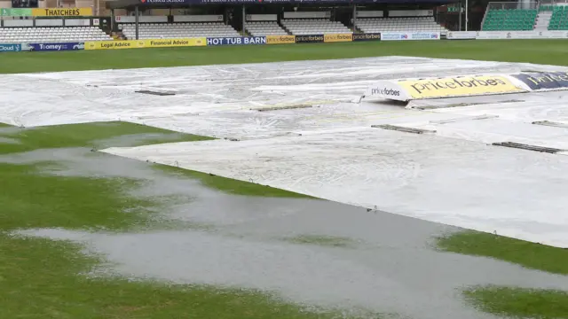 Wet outfield at Chelmsford