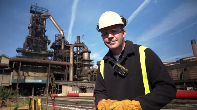 BBC Wales Business Correspondent Huw Thomas at the Port Talbot steelworks