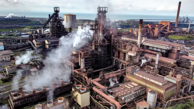 Aerial shot of the Port Talbot steelworks