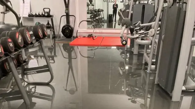 A flooded gym at AFC Telford United