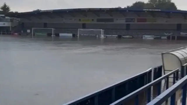 Flooded pitch at AFC Telford United