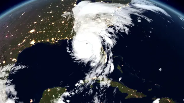 Satellite imagery capturing the moment Helene makes landfall