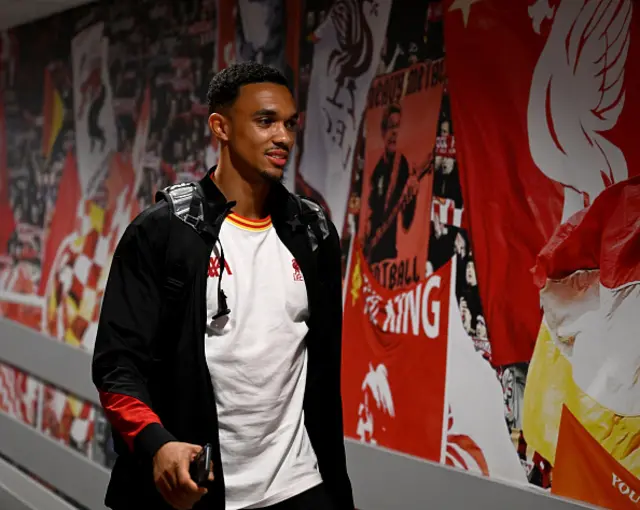 Trent Alexander-Arnold of Liverpool arriving