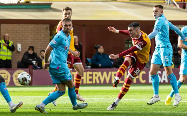 Lennon Miller fires Motherwell in front at Fir Park