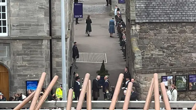 The King and Queen meet wellwishers before leaving parliament