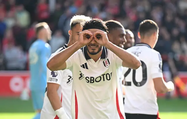 Raul Jimenez of Fulham celebrates