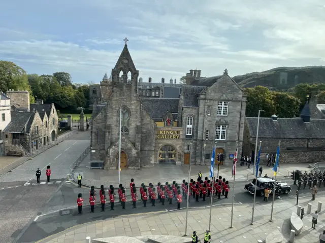 The Crown of Scotland arrives.