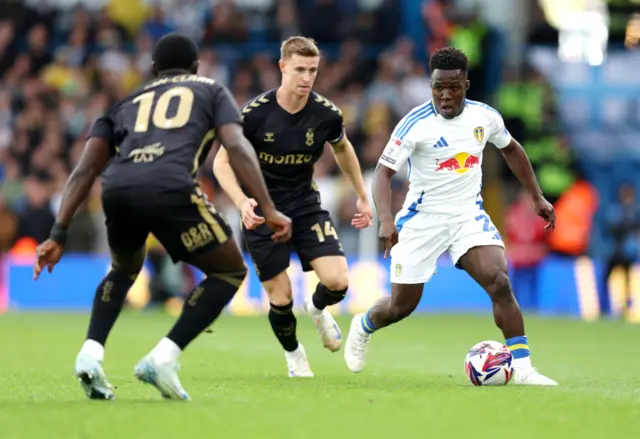 Willy Gnonto in action for Leeds against Coventry