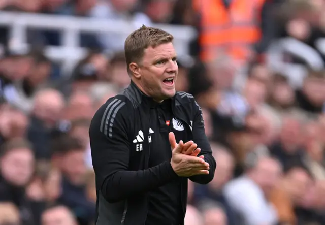 Eddie Howe, Manager of Newcastle United, reacts