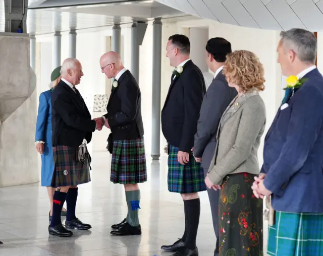 King Charles meets the leaders of Scotland's parliamentary parties