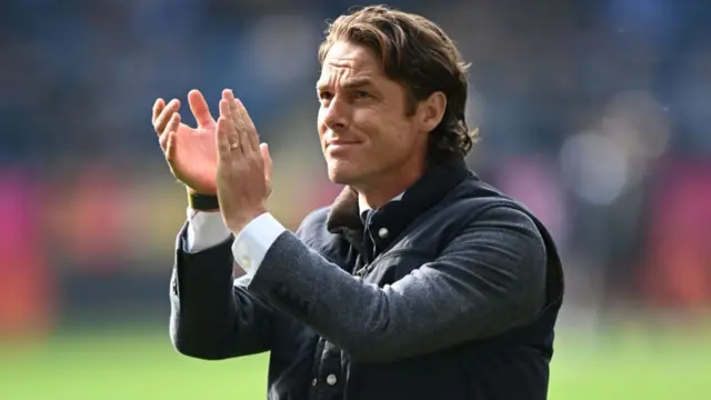 Burnley Head Coach Scott Parker applauds the fans prior to the Championship match between Burnley FC and Portsmouth FC at Turf Moor