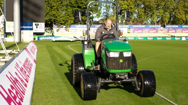 Tractor mopping up at Chelmsford