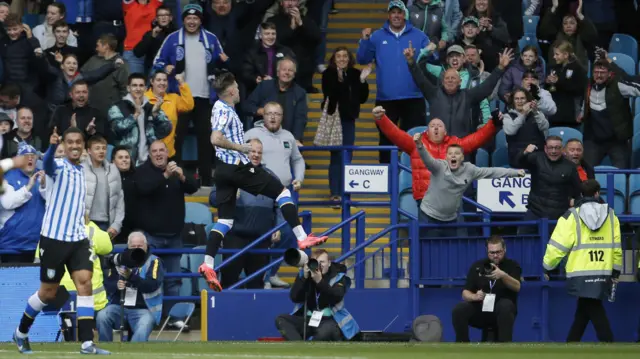 GOAL scored by Sheffield Wednesday's Josh Windass (11) during the EFL Sky Bet Championship match between Sheffield Wednesday and West Bromwich Albion