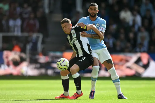 Harvey Barnes and Kyle Walker