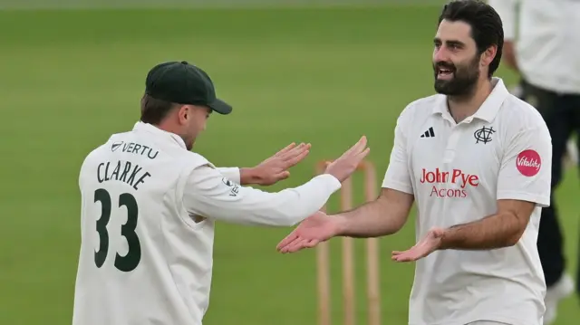 Notts celebrate wicket