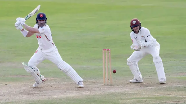 Dean Elgar hits a boundary