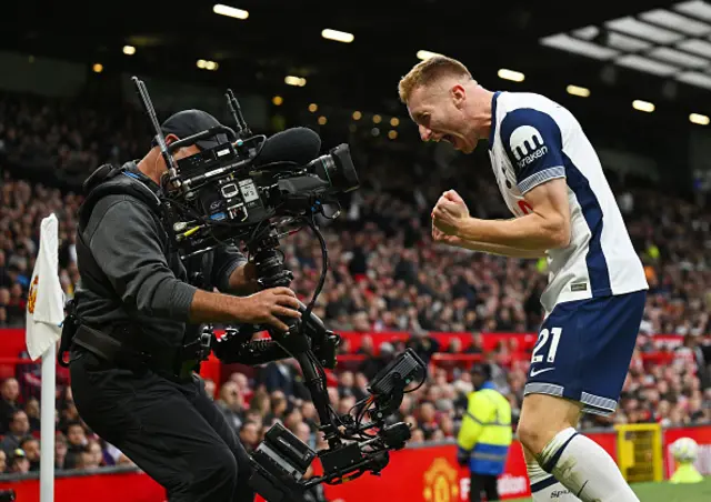 Dejan Kulusevski of Tottenham Hotspur celebrates