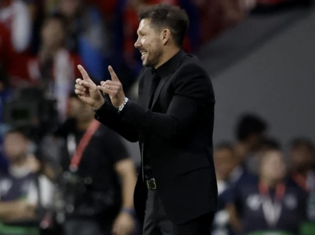 Atletico Madrid coach Diego Simeone reacts