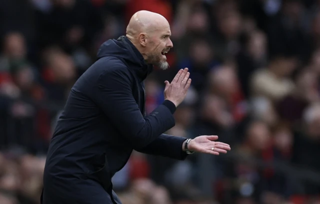 Manager Erik ten Hag reacts