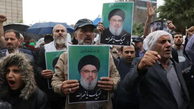 People gather to mourn following the announcement of the death of Lebanon's Hezbollah leader Sayyed Hassan Nasrallah, in Tehran, Iran